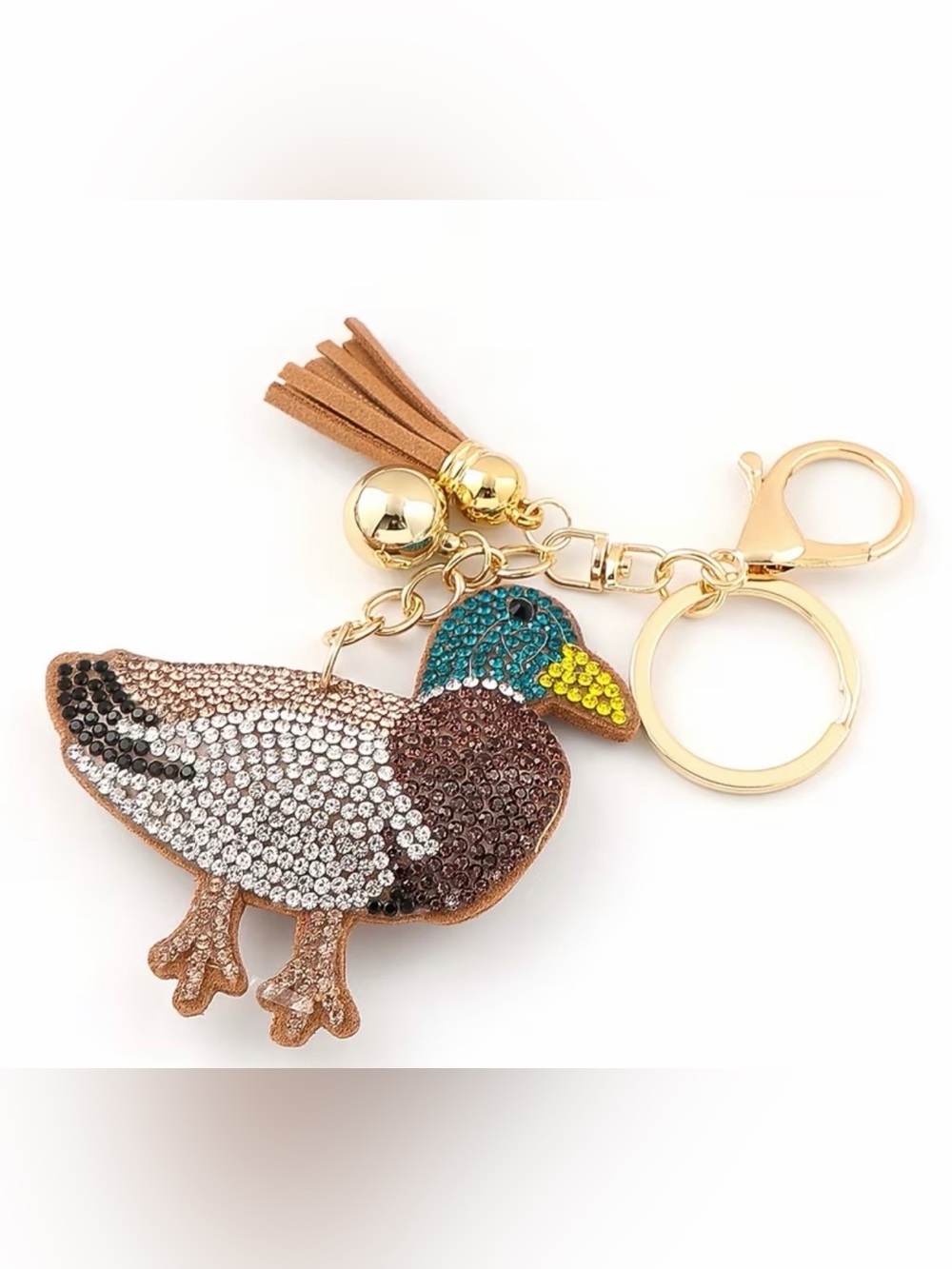 BOUTIQUE RHINESTONE DUCK KEYCHAIN/BACK CHARM